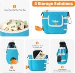 Dog Treat Pouch with Quick-Release Magnetic Closure, 3-Way Wear Treat Bags, 900D Waterproof Fabric, 4 Storage Spaces, Treat Pouch for Pet Training Walking (Blue) - Image 5