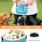 Dog Treat Pouch with Quick-Release Magnetic Closure, 3-Way Wear Treat Bags, 900D Waterproof Fabric, 4 Storage Spaces, Treat Pouch for Pet Training Walking (Blue) - Image 6