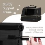 PETSFIT Portable Cat Litter Box - Removable and Washable 2-Layer Leak-Proof Lining, Scratch-Resistant Fabric with Sturdy Support Frame (Solid Black（with lid）, 43 cm Lx33 cm Wx33 cm H) - Image 5