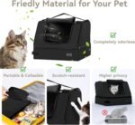 PETSFIT Portable Cat Litter Box - Removable and Washable 2-Layer Leak-Proof Lining, Scratch-Resistant Fabric with Sturdy Support Frame (Solid Black（with lid）, 43 cm Lx33 cm Wx33 cm H) - Image 6
