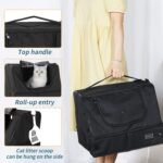 PETSFIT Portable Cat Litter Box - Removable and Washable 2-Layer Leak-Proof Lining, Scratch-Resistant Fabric with Sturdy Support Frame (Solid Black（with lid）, 43 cm Lx33 cm Wx33 cm H) - Image 9