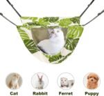ONENIN Cat Cage Hammock,Hanging Soft Pet Bed for Kitten Ferret Puppy Rabbit or Small Pet,Double Layer Hanging Bed for Pets,2 Level Indoor Bag for Spring/Summer/Winter (Green & White) - Image 6
