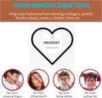 Chew Necklaces for Sensory Kids Adults Boys Girls,Fidget Chewing Necklace Toy,Soft Elastic Silicone Necklace BPA-Free.Fruit Green - Image 6