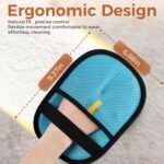 Pet Hair Removal Gloves,2 Pack Magic Brush Pet Hair Remover Tool for Cat & Dog,Upgraded Reusable Pet Hair Gloves for Couch, Clothing, Carpet & Car Seat (Blue) - Image 3