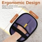 Pet Hair Removal Gloves,2 Pack Magic Brush Pet Hair Remover Tool for Cat & Dog,Upgraded Reusable Pet Hair Gloves for Couch, Clothing, Carpet & Car Seat (Purple) - Image 3