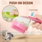 Pet Bath Brush, 2025 New Dog Cat Shower BrushPet Massage Bath Brush,All Coat Types (Red) - Image 3