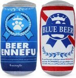2-Pack Beer Can Funny Dog Toys Plush Squeaky Dog Toys for Medium, Small and Large Cool Stuffed Parody Dog Toys Dog Chew Toy Teeth Cleaning Cute Dog Gifts for Dog Birthday CA - Image 2
