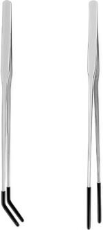 2 Pcs Reptile Feeding Tongs with Rubber Tip,Long Tweezers with Straight Curved Head,Stainless Steel Feeder Tool,for Lizards,Gecko,Snake,Bearded Dragon,Aquarium Terrarium (10.6in) - Image 2