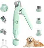 2-in-1 Dog Nail Grinder & Clipper with LED Light，Pet Nail Trimmer for Small, Medium, Large Dogs & Cats | Safe Electric File Grinding Tool for Pets Paw Care Grooming (Green) - Image 2