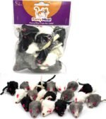20 Furry Mice with Catnip and Rattle Sound Made of Real Rabbit Fur Interactive Catch Play Mouse Toy for Cat, Pack of 20 Mice - Image 2