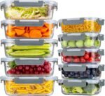 20-Piece Set (10-Pack) Borosilicate Glass Food Storage Containers with Upgraded Detachable Locking Lids - Airtight Leak Proof Meal Prep Lunch Boxes, Oven/Microwave Safe - Image 2