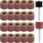 22 Pet Nail Grinder Replacement Kit with Grit Sanding Bands Pet Smoother Claw Care Black Grinding Drums Dog Nail Grinder Replacement Dog Claw Grooming Supplies(1/2 Inch 120 Grit) - Image 2