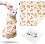 35.43" Extra Large Cat Grooming Wrap,Soft Self-Stick Cat Burrito Restraint Blanket Grippy Cloth for Large Cats & Small Dogs Medicine,Nail Clipping,Ear Cleaning,Teeth Brushing Anti-Scratch Anti-Escape - Image 2