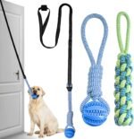 3pcs Interactive Dog Toys, Dog Tug of War Toy Tether Tug for Small and Medium Dogs, Dog Bungee Toy Tree Tugger Dog Toy for Indoor Outdoor, Blue - Image 2