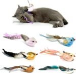 6 PCS Realistic Bird Cat Wand Replacement–Handcrafted Feather Toys for Interactive Indoor Play – Engaging Cat Accessories Ideal for Cat's Wands & Home Décor - Image 2