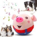 Active Moving Pet Plush Toy, Upgrade Interactive Dog Toys Talking Moving Dog Ball Toy Washable Cartoon Pig Plush (Red Pig) - Image 2