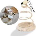 Andiker Interactive Cat Toy, Exercise Plush Mouse with Spiral Spring, Indoor Portable Toy for All Breed Sizes - Image 2