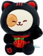 Anirollz Black Lucky Cat Puppiroll Plush – Maneki-Neko Inspired Soft Collectible Animal Toy - Image 2