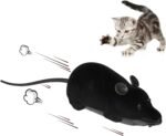 Auto Moving Mouse Cat Toy, Interactive Cat Toys Wireless Electronic Fake Mouse Rat Pet Toy Running Wheel Plush Rat Chasing Prank Toy for Cats Dogs Kids Novelty Gift By Greatstar (Black, No Controller) - Image 2