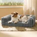 Bedsure Orthopedic Dog Bed for Medium Dogs, Waterproof Memory Foam Medium Pet Beds with Sides, Non-Slip Bottom and Egg-Crate Foam Dog Couch Sofa with Washable Removable Corduroy Cover, Grey - Image 2