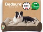 Bedsure SupportMax Orthopedic Dog Beds Large Sized Dog - Extra Thick Supportive Large Dogs Bed with Waterproof Washable Cover, L Plus Comfort Pet Sofa with Soft Sherpa and Nonskid Bottom, Brown, 38" - Image 2