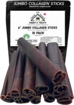 Beef Collagen Sticks for Dogs – 6” Inch Jumbo 10 Pack – Long Lasting Chews for All Breeds – Single Ingredient Chew - Bully Stick Alternative - Rawhide Free –– Hip & Joint Health! - Image 2