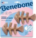 Benebone Puppy Fishbone Dog Chew Toys, Softer for Modest Chewers, Made in USA - Image 2