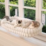 CHEERPALS Cat Window Perch for Indoor Cats Hammock for Window with Reversible Cushion, Foldable Cat Window Bed for Large Cats and Kittens(White,Large) - Image 2