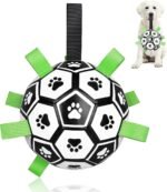 CHUKCHI Dog Toys Soccer Ball with Straps, Interactive Dog Toys for Tug of War,Puppy Birthday Gifts,Dog Water Toy,Dog Tug Toy,Durable Dog Balls for Small Medium & Large Dogs（8 inch） - Image 2