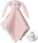 CREVENT Cozy Plush Baby Security Blanket Loveys for Baby Girls Boys, Stuffed Animal Ring Rattle Shaker Toy for Newborns (Bunny) - Image 2