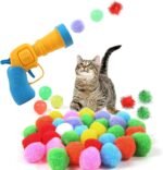 Cat Ball Toy Launcher Gun 37pcs Cat Toys for Indoor Cats Cat Toys for Bored Indoor Adult Cats Interactive Cat Toy Kitten Toys Cat Balls Fetch Toy Cute Cat Toys Cat Ball Launcher - Image 2