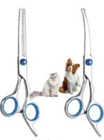 Cat Dog Grooming Scissors, Pet Grooming Scissor with Safety Round Tip, Stainless Steel Dog Cat Grooming Shears (Scissors Set) - Image 2