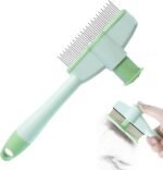 Cat Flea Comb | Kitten Flea Comb Tick Removal Brush | with Release Button, Ergonomic Deshedding Tool Grooming Brush for Kitten Puppy - Image 2