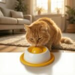 Cat Lick Mat & Slow Feeder Bowl for Cats Small Dogs, Interactive Enrichment Toy for Anxiety Relief & Boredom, Calming Treat Dispenser (Yellow) - Image 2