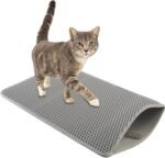 Cat Litter Mat - 24x15-Inch Waterproof Litter Box Mat with Dual-Layer Honeycomb Design for Trapping Litter - Slip-Resistant Cat Mat by PETMAKER (Gray) - Image 2