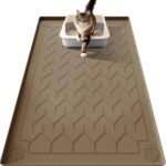 Cat Litter Mat, Extra Large 40"x28" Silicone Mat for Litter Box, Waterproof & Non-Slip Rubber Mat with Lip, Litter Trapping & Scatter Control, Soft on Cat Paws, Urine-Proof Floor Protector - Image 2