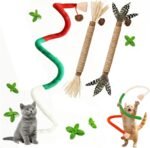 Cat Toys, 3Pack Catnip Toy for Kitten Cats Treat Silvervine Rope for Cleaning Teeth Chew Stick for Indoor Cats Kitty Feather Interactive Ropes for Self Play - Image 2