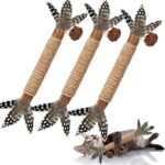 Cat Toys,3 Pack Silvervine Cat Feather Toy Kitten Chew Stick Catnip Treat with Bell for Cleaning Teeth Indoor Kitty Teaser Wand Molar Snack Interactive Pet Rabbit Bunny Hamster - Image 2