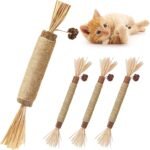 Catnip Toy, 4Pack Silvervine Sticks for Cats,Cat&Kitten Chew Toy,Cat Toys for Indoor Cats, Natural Jouet Pour Chat - Image 2