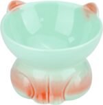 Ceramic Elevated Cat Food Bowls for Food and Water, Anti Vomit Cute Raised Cat Bowls Whisker Friendly for Small Dog Indoor Cats (7.44 Ounces / 220 ML) - Image 2