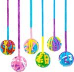 Chiwava 6 Pack 20" Woolen Yarn Cat Toys Ball with Bell 2" Large Indoor Cat Toy Balls Kitten Interactive Toys - Image 2