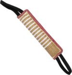 Dog Bite Tug Toy, Striped Jute 11.8" x 3.15" Tug of War Dog Toy with 2 Strong Handles, Puppy Training Fetch Bite Pillow Interactive Play Dog Bite for Large Dogs - Image 2
