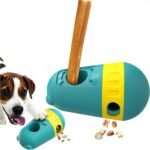 Dog Bully Stick Holder & Adjustable Treat Dispensing Ball, 2-in-1 Interactive Puzzle Feeder for Small/Medium/Large Dogs, Chew-Safe Slow Feeder Toy with Bone Lock, Enrichment to Keep Them Busy(Green) - Image 2