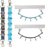 Dog Grooming Loop 2 Pack Dogs Grooming Table Arm Extension Straps Cute Unique Paw Pattern Double Snaps & 5 D-Ring Design Extender Strap Restraint Loops for Pet Groomers Dogs Salon (Sky Blue & Black) - Image 2