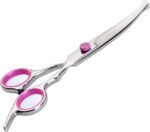 Dog Grooming Scissors,Pet Hair Scissors with Safety Round Tips Heavy Duty Titanium Stainless Steel Professional Dogs Cats Pets Grooming Shears (Safety Head Bending Scissors) - Image 2