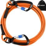 Dog Tie Out Cable 10FT Heavy Duty Chew Proof, Tangle-Free Runner with 360° Swivels & Locking Clip for Large Dogs Up to 250LBS - Rust Proof Leash for Yard, Camping, Outside (Orange 10FT) - Image 2