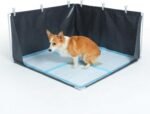 Dogs Litter Box, High Walls Dog Pee Pad Holder Foldable Indoor Dog Potty Tray with Waterproof Liner for Puppies Small and Medium Dogs - Image 2