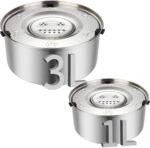 ELISABE Dog Water Bowl Non-Spill, 2 Pack(3L+1L) Non Drip Stainless Steel Slow Drink Water Dispenser for Medium Large Pet Cat Puppy - Image 2