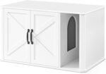 Feandrea Litter Box Enclosure, Modern Cat Litter Box Furniture Hidden, Front Entry, Double Doors, Handles, Cat House, Side End Table, 33.5 x 19 x 19.5 Inches, Cloud White UPCL012W01 - Image 2