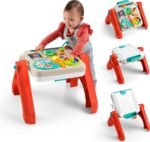 Fisher-Price Baby & Toddler Toy Laugh & Learn 4-in-1 Activity Table & Art Easel with Educational Music for Ages 6+ Months, Multilanguage Version - Image 2